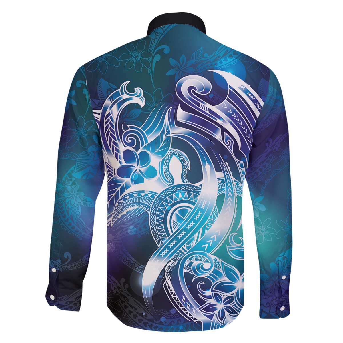 Aloha Hawaii Turtle Family Matching Off The Shoulder Long Sleeve Dress and Hawaiian Shirt Teal Purple Ribbon - Polynesian Pride