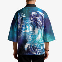 Aloha Hawaii Turtle Kimono Teal Purple Ribbon - Polynesian Pride