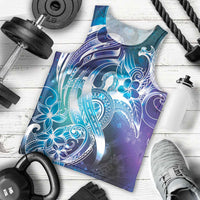 Aloha Hawaii Turtle Men Tank Top Teal Purple Ribbon - Polynesian Pride