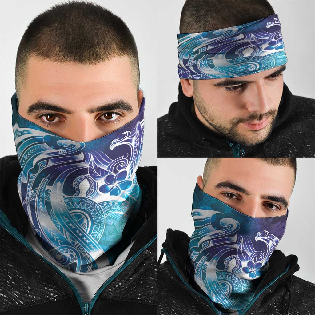 Aloha Hawaii Turtle Neck Gaiter Teal Purple Ribbon - Polynesian Pride