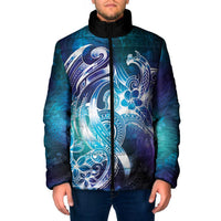 Aloha Hawaii Turtle Padded Jacket Teal Purple Ribbon - Polynesian Pride