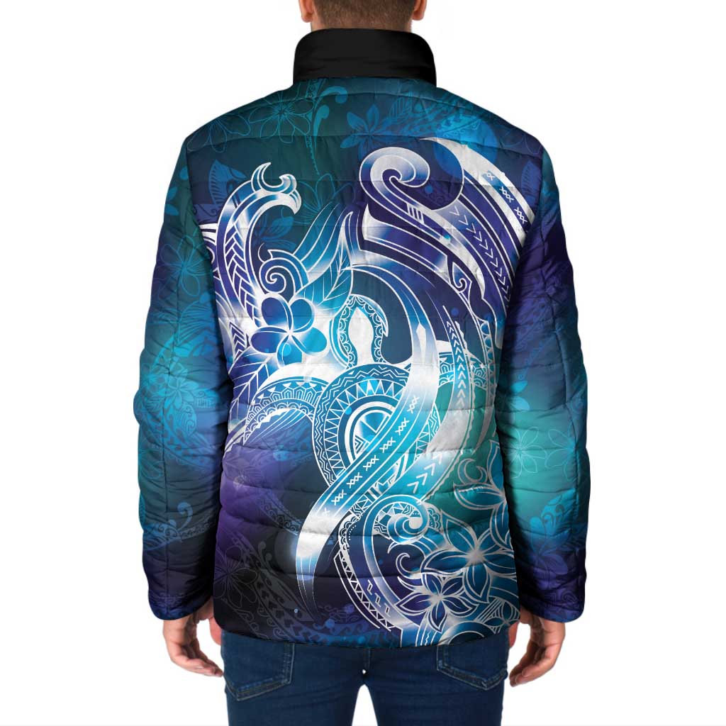 Aloha Hawaii Turtle Padded Jacket Teal Purple Ribbon - Polynesian Pride