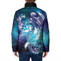 Aloha Hawaii Turtle Padded Jacket Teal Purple Ribbon - Polynesian Pride
