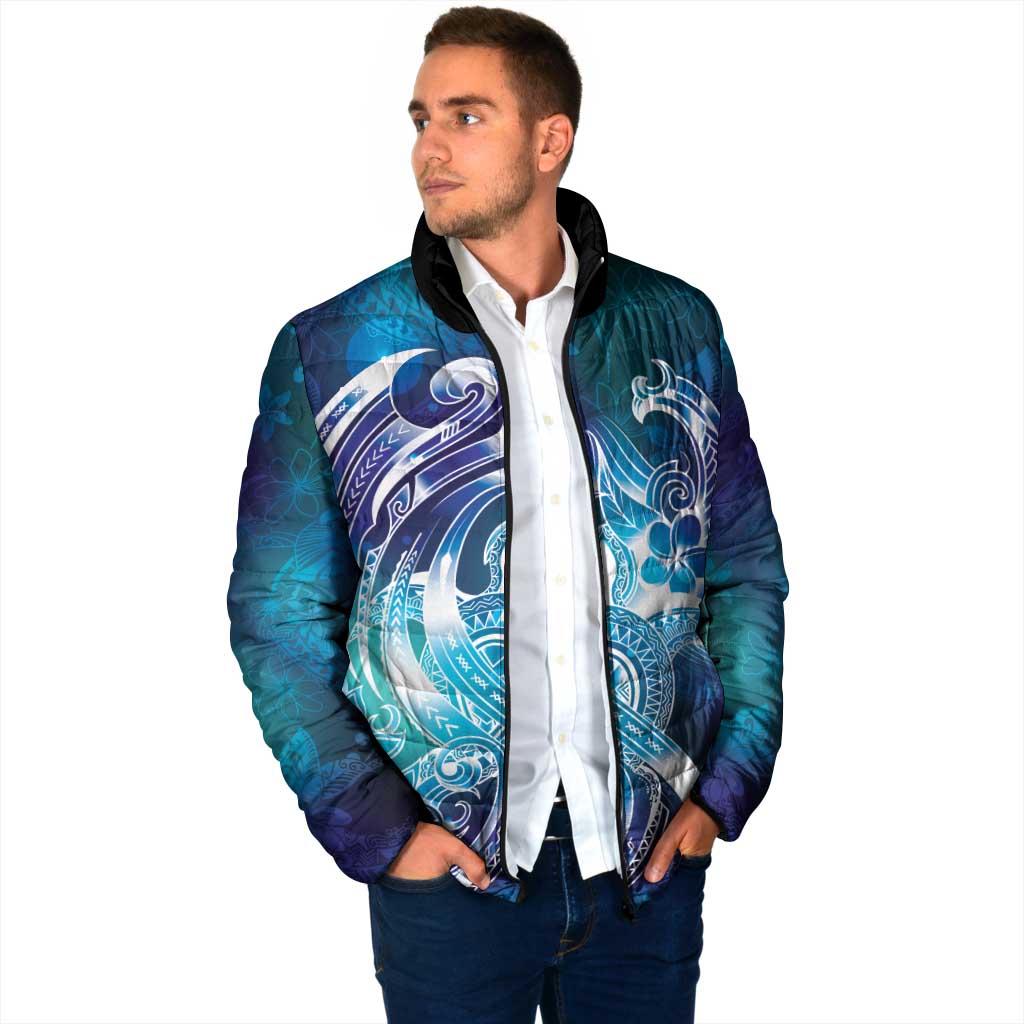Aloha Hawaii Turtle Padded Jacket Teal Purple Ribbon - Polynesian Pride