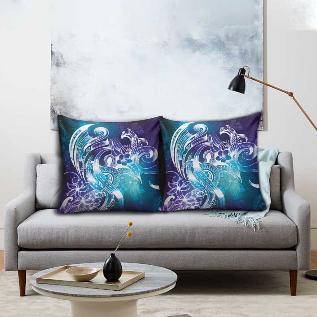 Aloha Hawaii Turtle Pillow Cover Teal Purple Ribbon LT7 - Polynesian Pride