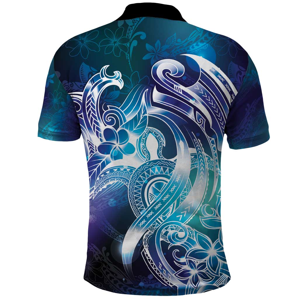 Aloha Hawaii Turtle Polo Shirt Teal Purple Ribbon - Polynesian Pride