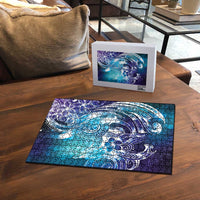 Aloha Hawaii Turtle Puzzle Teal Purple Ribbon - Polynesian Pride