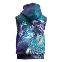 Aloha Hawaii Turtle Sleeveless Hoodie Teal Purple Ribbon - Polynesian Pride