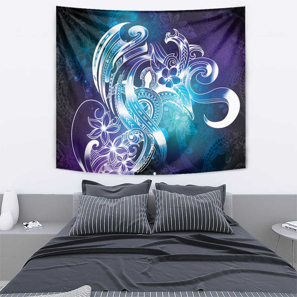 Aloha Hawaii Turtle Tapestry Teal Purple Ribbon - Polynesian Pride