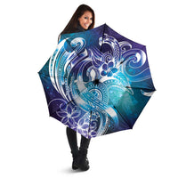 Aloha Hawaii Turtle Umbrella Teal Purple Ribbon - Polynesian Pride