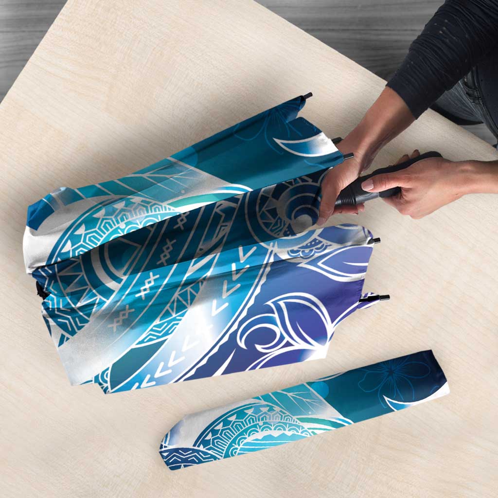 Aloha Hawaii Turtle Umbrella Teal Purple Ribbon - Polynesian Pride