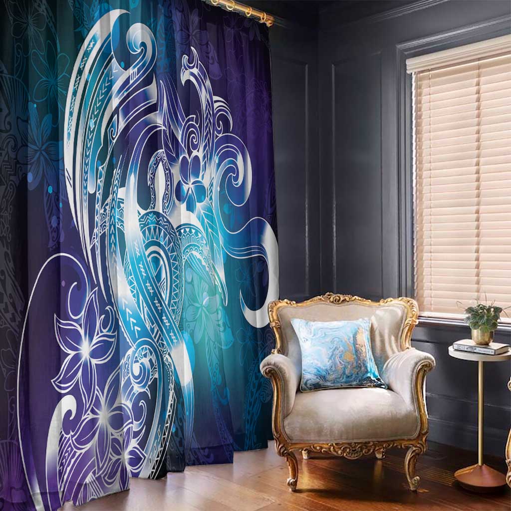 Aloha Hawaii Turtle Window Curtain Teal Purple Ribbon LT7 - Polynesian Pride