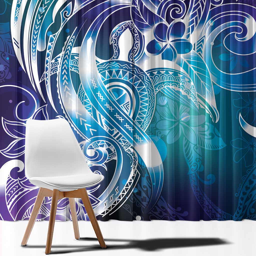 Aloha Hawaii Turtle Window Curtain Teal Purple Ribbon LT7 - Polynesian Pride