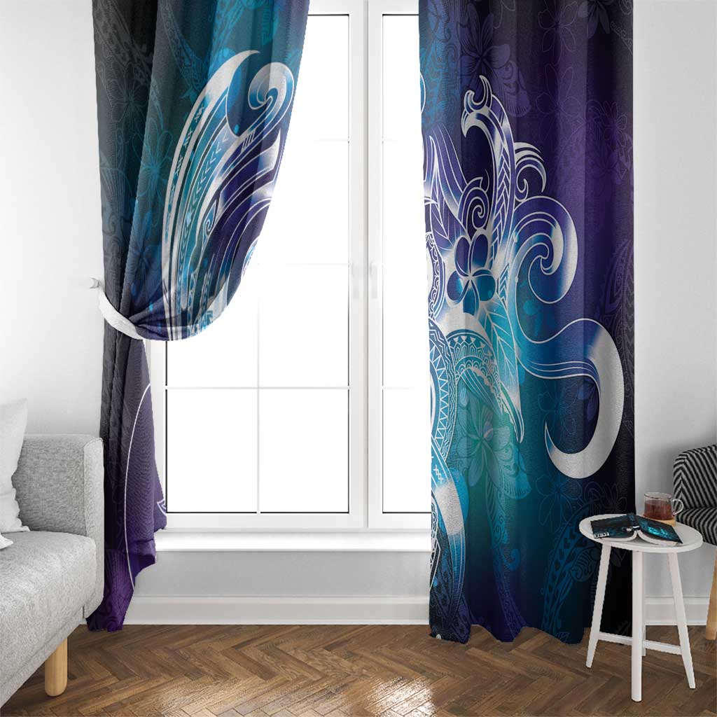 Aloha Hawaii Turtle Window Curtain Teal Purple Ribbon LT7 - Polynesian Pride