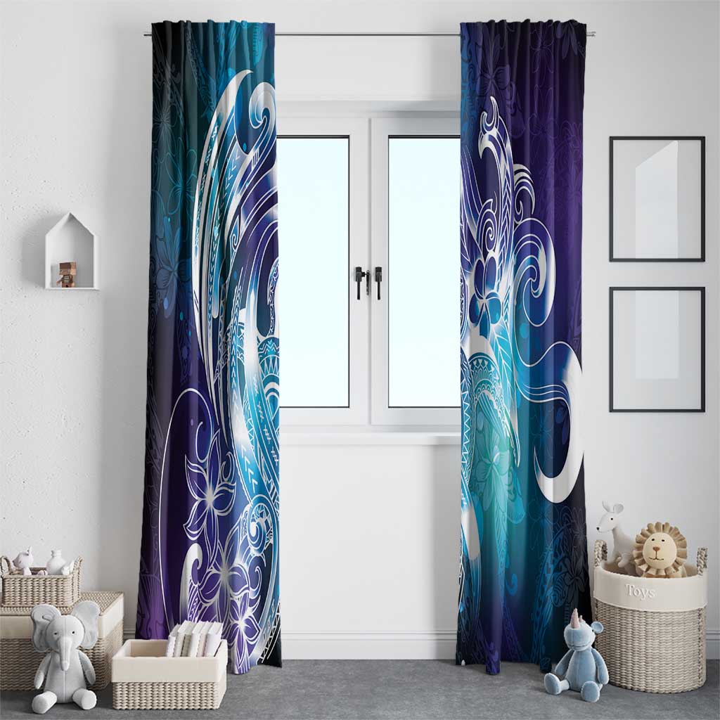 Aloha Hawaii Turtle Window Curtain Teal Purple Ribbon LT7 - Polynesian Pride