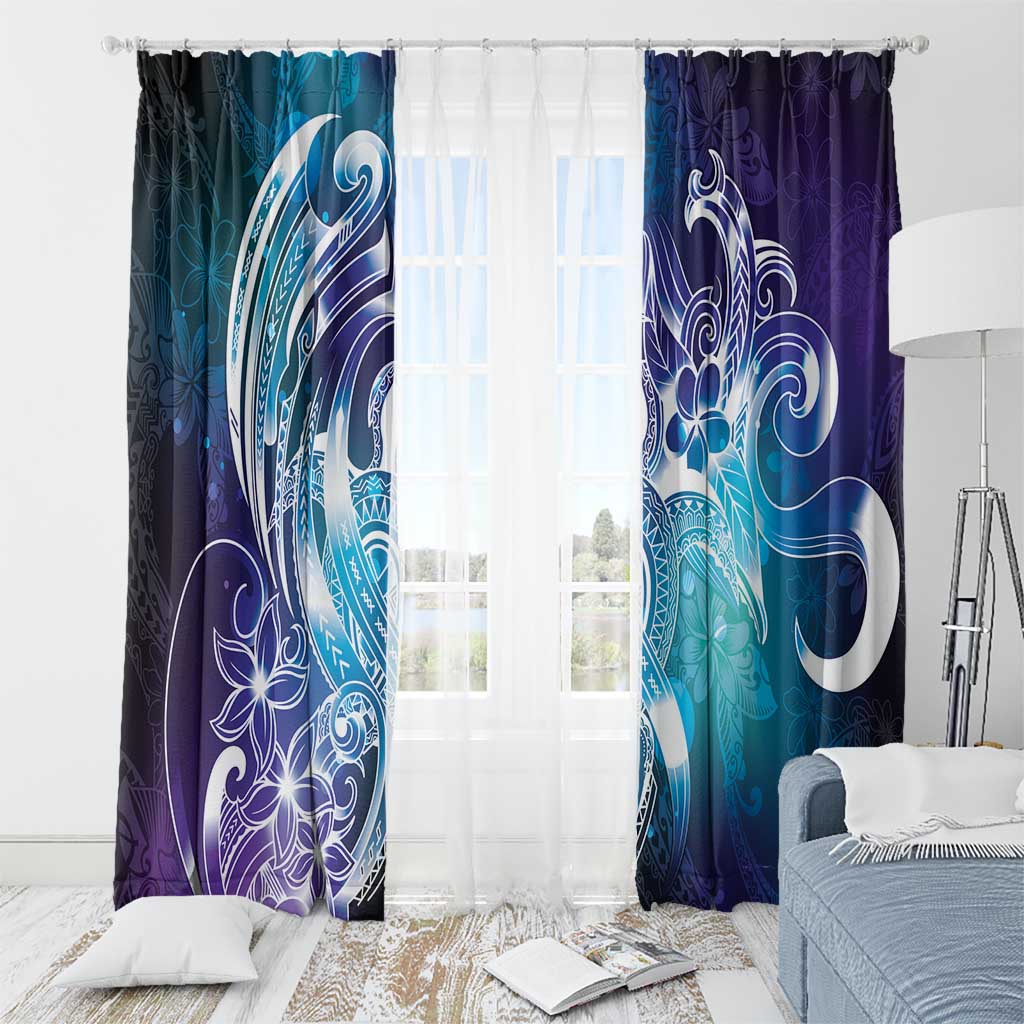 Aloha Hawaii Turtle Window Curtain Teal Purple Ribbon LT7 - Polynesian Pride