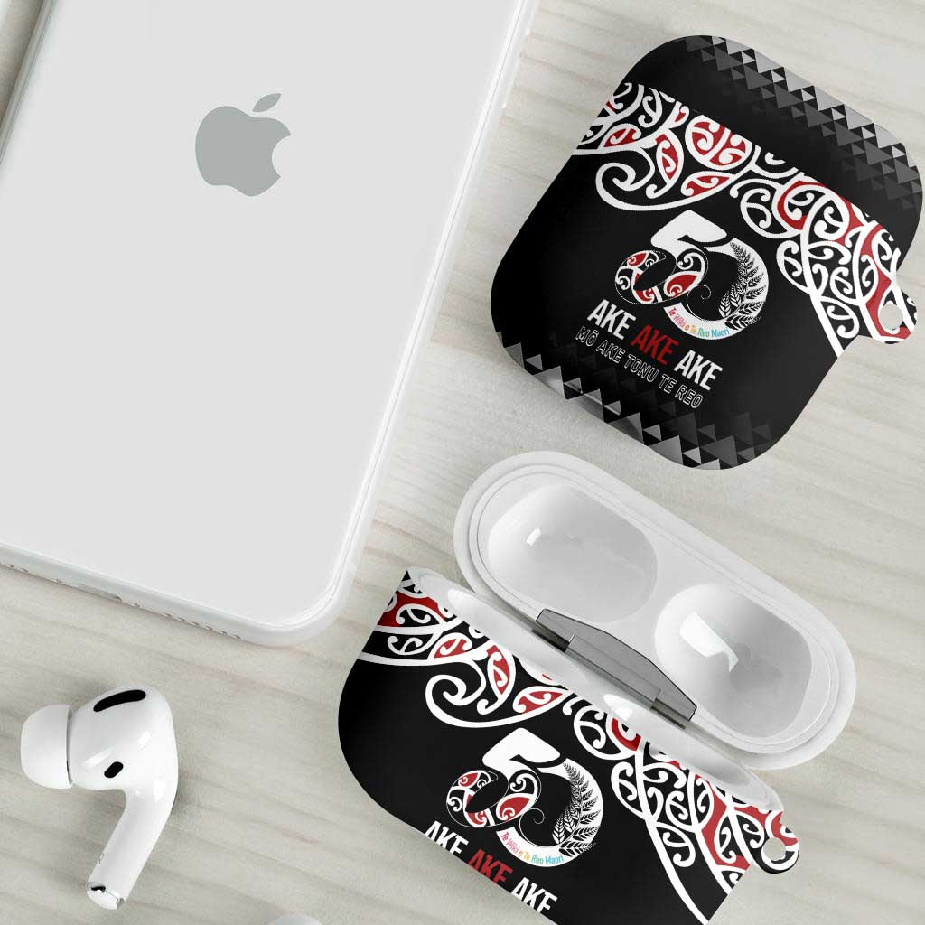 Kia Kaha Te Reo Maori AirPods Case 50 Years Mo Ake Tonu Te Reo - Polynesian Pride
