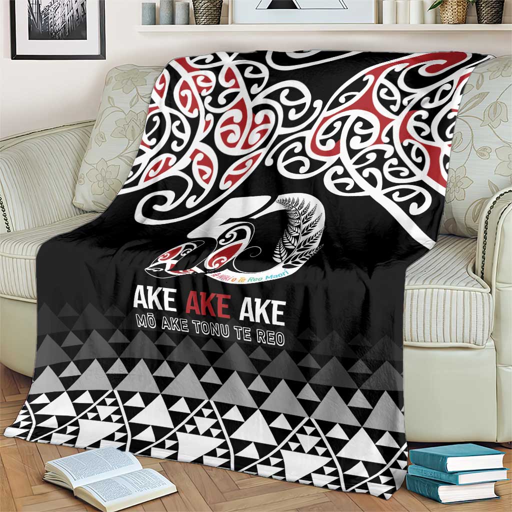 Kia Kaha Te Reo Maori Blanket 50 Years Mo Ake Tonu Te Reo - Polynesian Pride
