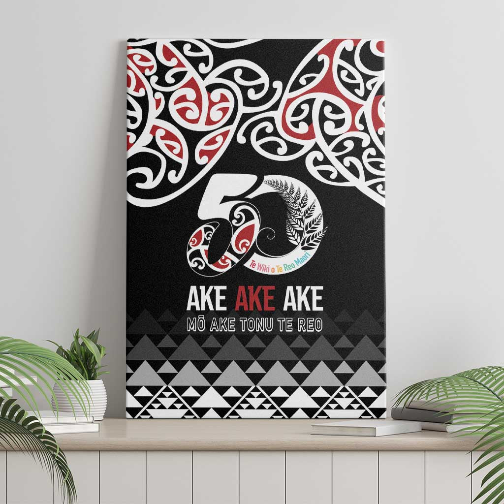 Kia Kaha Te Reo Maori Canvas Wall Art 50 Years Mo Ake Tonu Te Reo - Polynesian Pride
