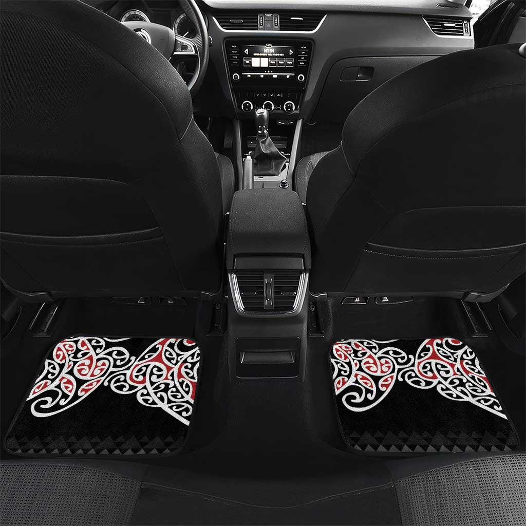 Kia Kaha Te Reo Maori Car Mats 50 Years Mo Ake Tonu Te Reo LT7 Set 2pcs - Back Black - Polynesian Pride