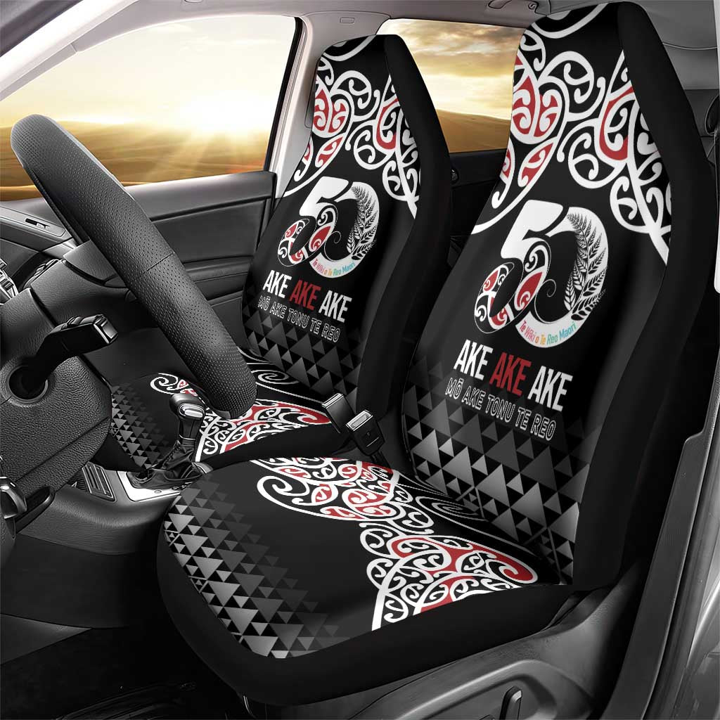 Kia Kaha Te Reo Maori Car Seat Cover 50 Years Mo Ake Tonu Te Reo - Polynesian Pride