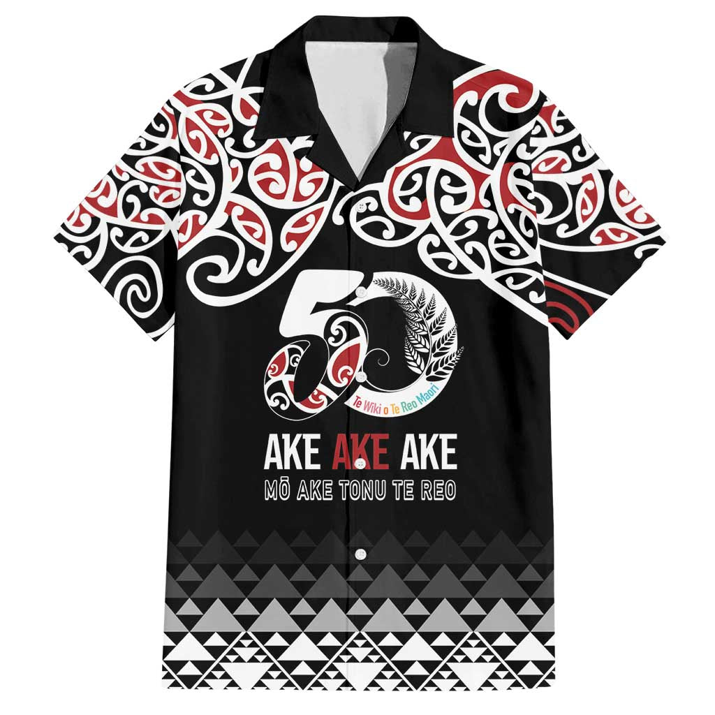 Kia Kaha Te Reo Maori Family Matching Long Sleeve Bodycon Dress and Hawaiian Shirt 50 Years Mo Ake Tonu Te Reo - Polynesian Pride