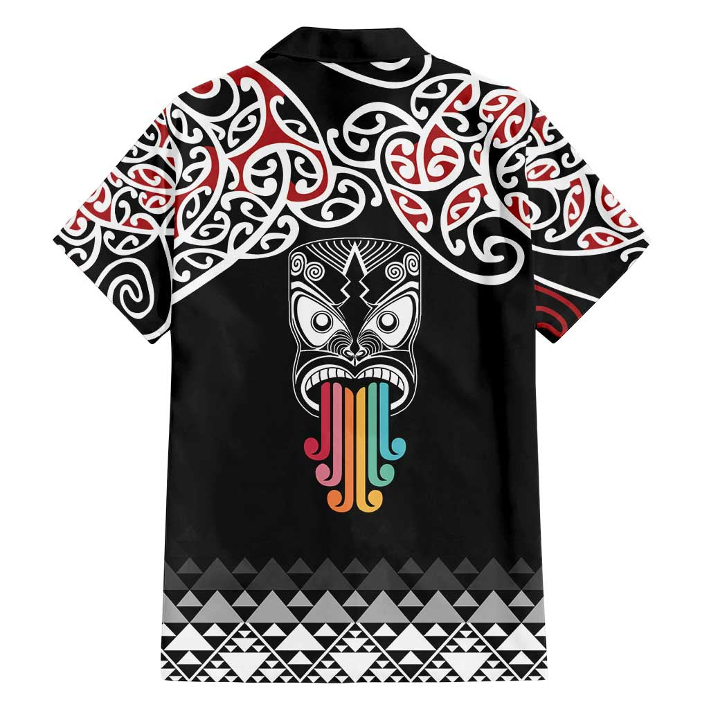 Kia Kaha Te Reo Maori Family Matching Off Shoulder Short Dress and Hawaiian Shirt 50 Years Mo Ake Tonu Te Reo - Polynesian Pride