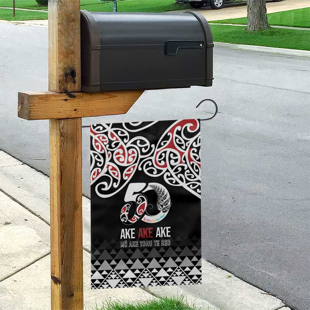 Kia Kaha Te Reo Maori Garden Flag 50 Years Mo Ake Tonu Te Reo - Polynesian Pride