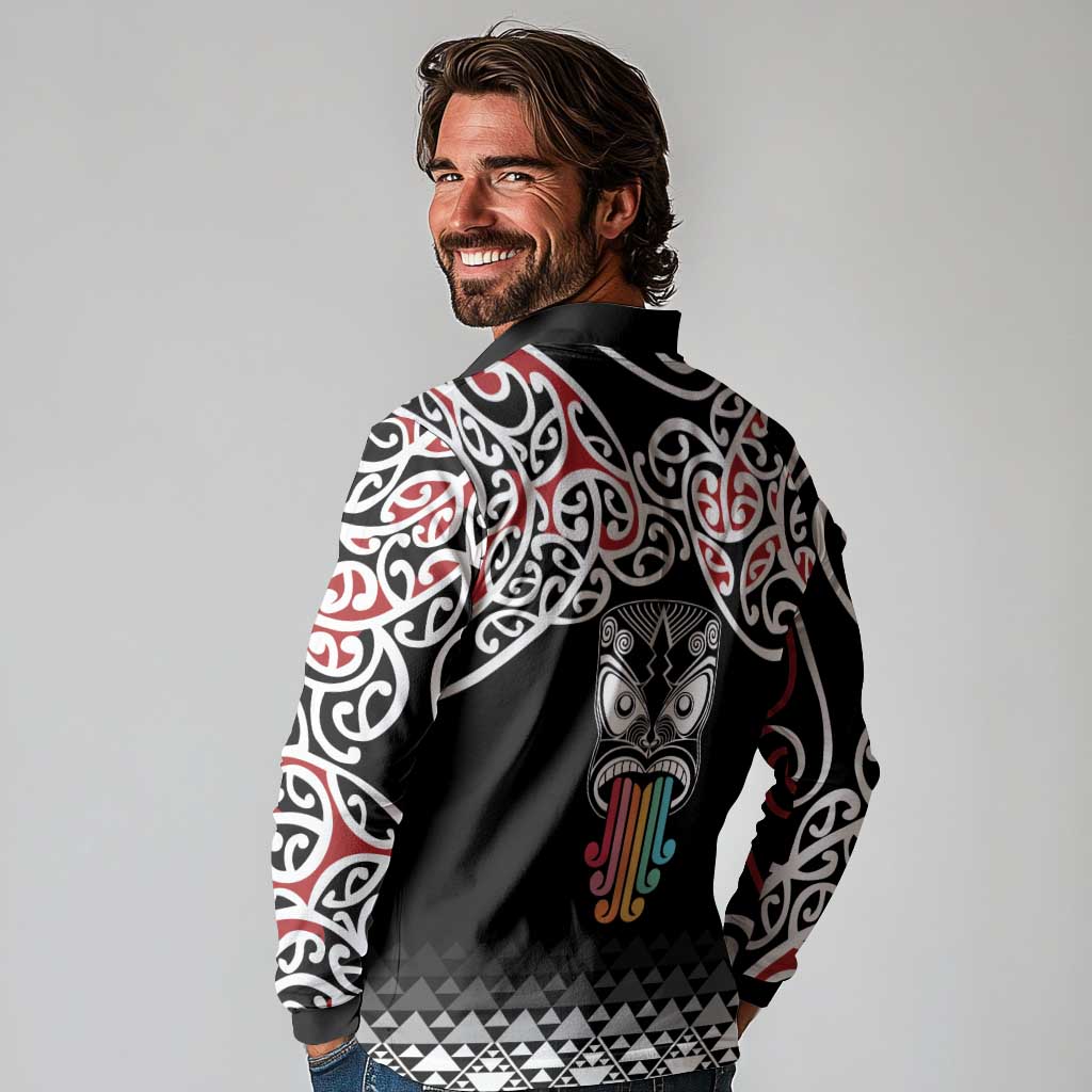 Kia Kaha Te Reo Maori Long Sleeve Polo Shirt 50 Years Mo Ake Tonu Te Reo - Polynesian Pride