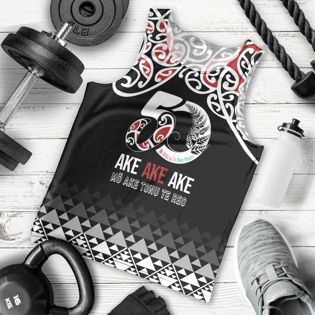 Kia Kaha Te Reo Maori Men Tank Top 50 Years Mo Ake Tonu Te Reo - Polynesian Pride