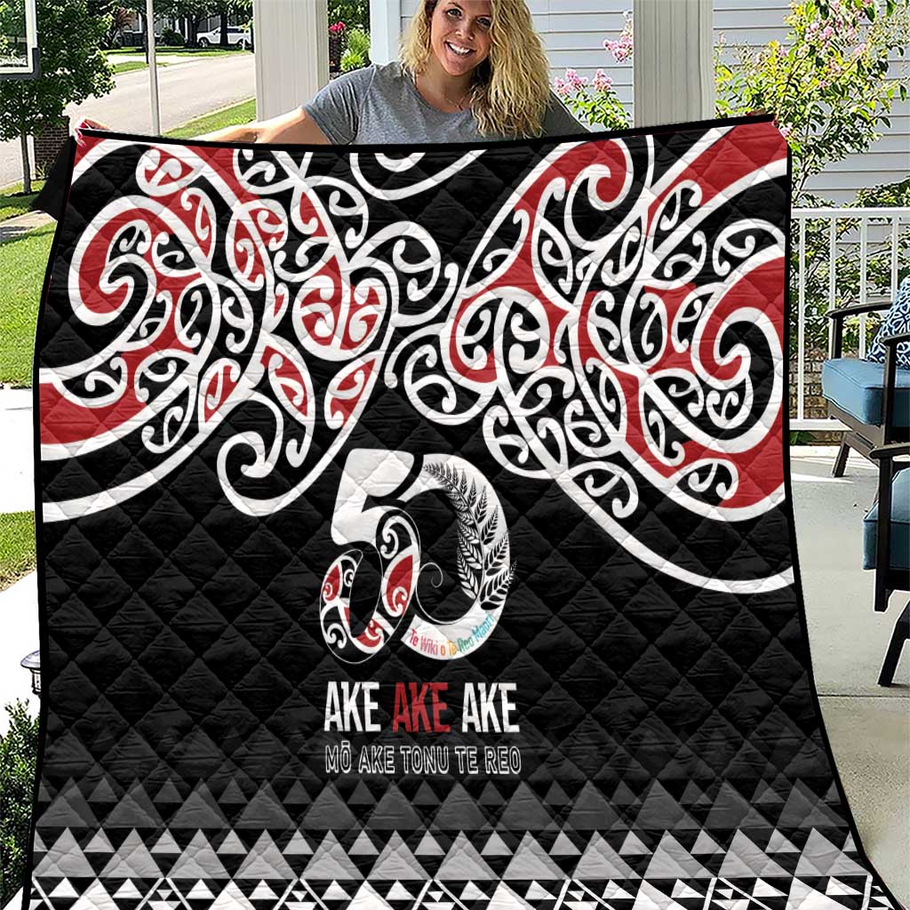 Kia Kaha Te Reo Maori Quilt 50 Years Mo Ake Tonu Te Reo - Polynesian Pride