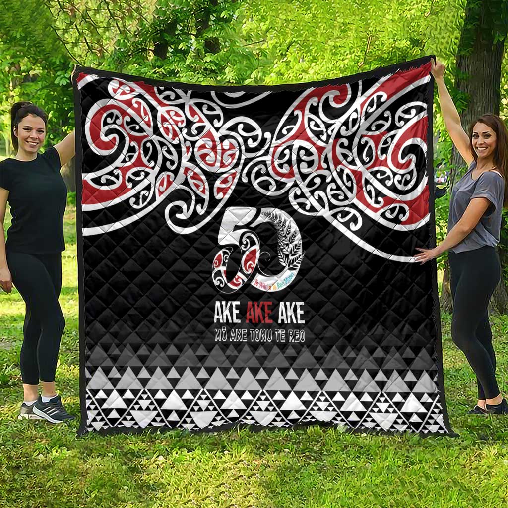 Kia Kaha Te Reo Maori Quilt 50 Years Mo Ake Tonu Te Reo - Polynesian Pride