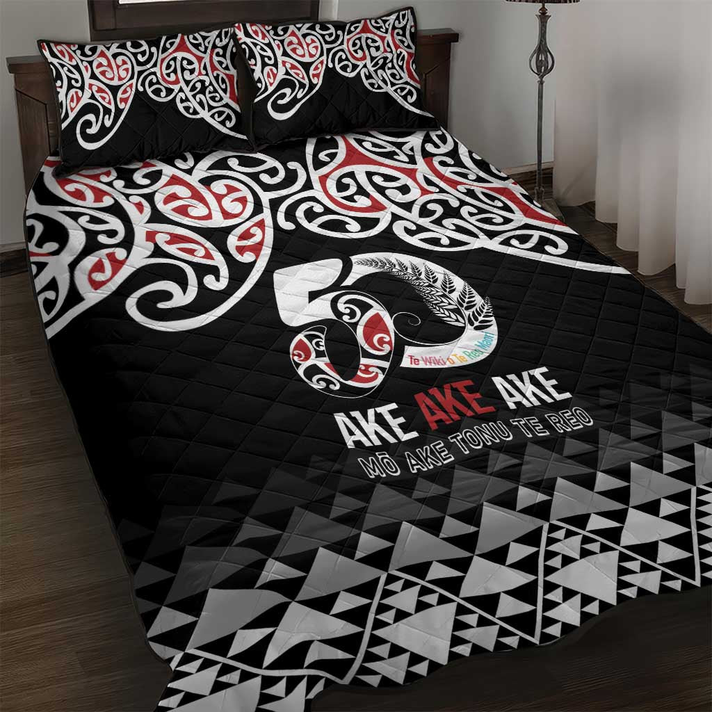 Kia Kaha Te Reo Maori Quilt Bed Set 50 Years Mo Ake Tonu Te Reo - Polynesian Pride