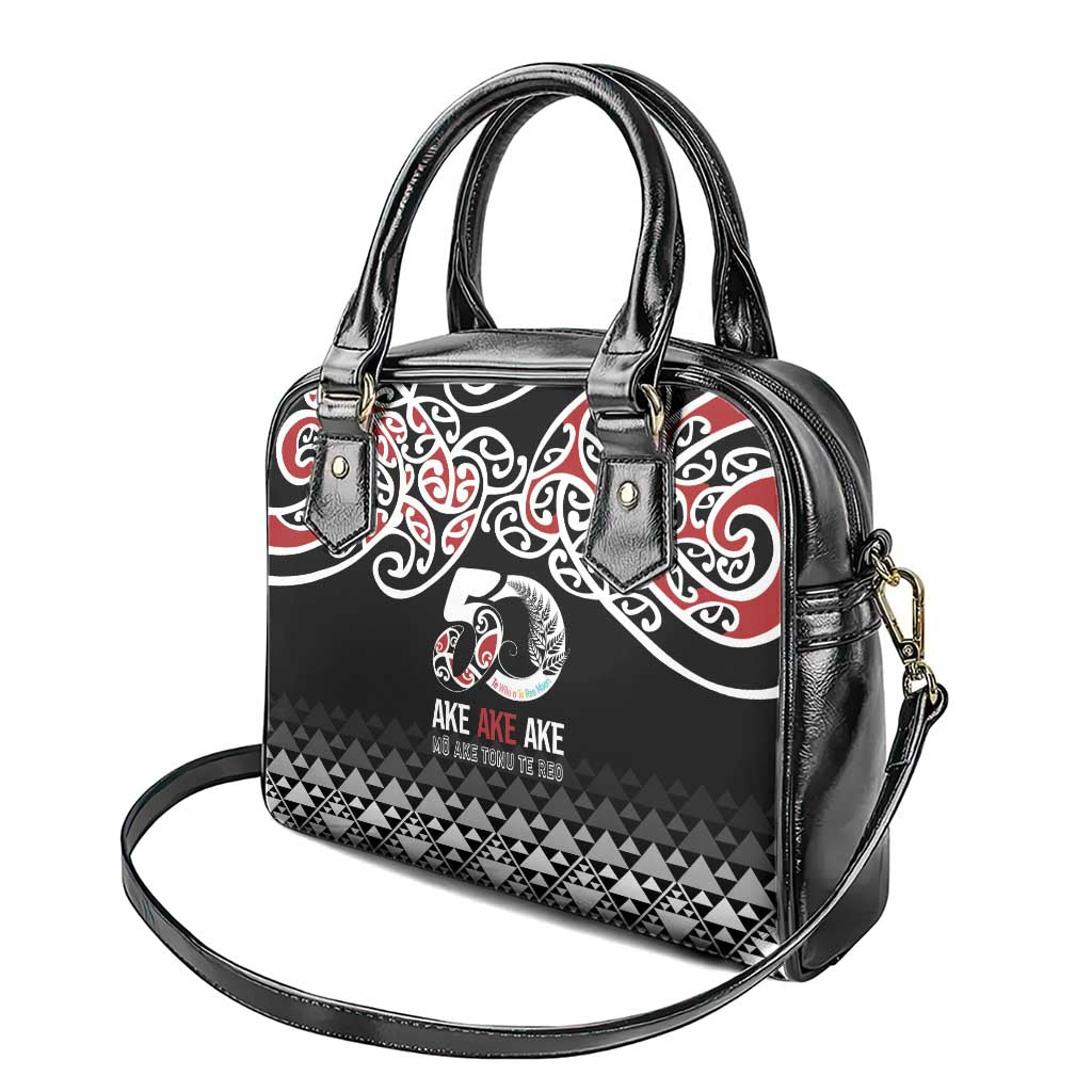Kia Kaha Te Reo Maori Shoulder Handbag 50 Years Mo Ake Tonu Te Reo - Polynesian Pride
