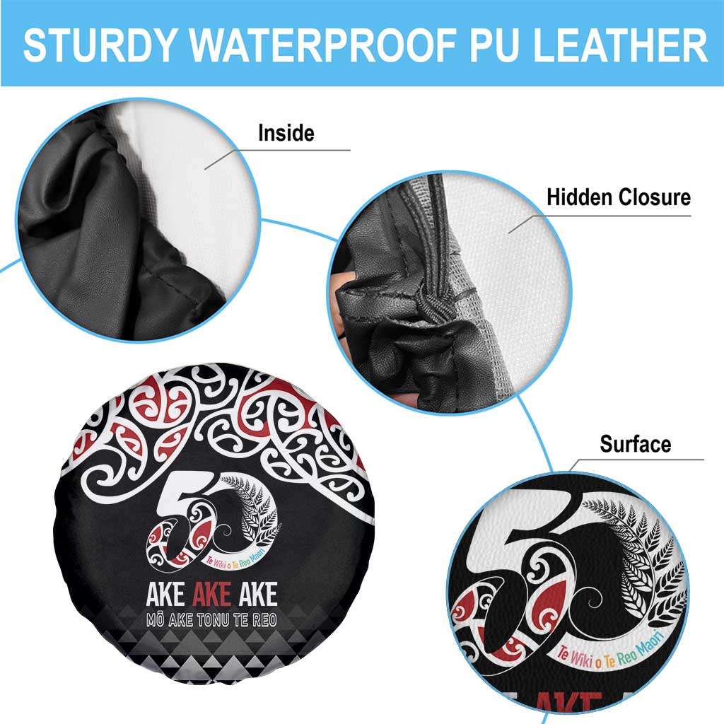 Kia Kaha Te Reo Maori Spare Tire Cover 50 Years Mo Ake Tonu Te Reo - Polynesian Pride
