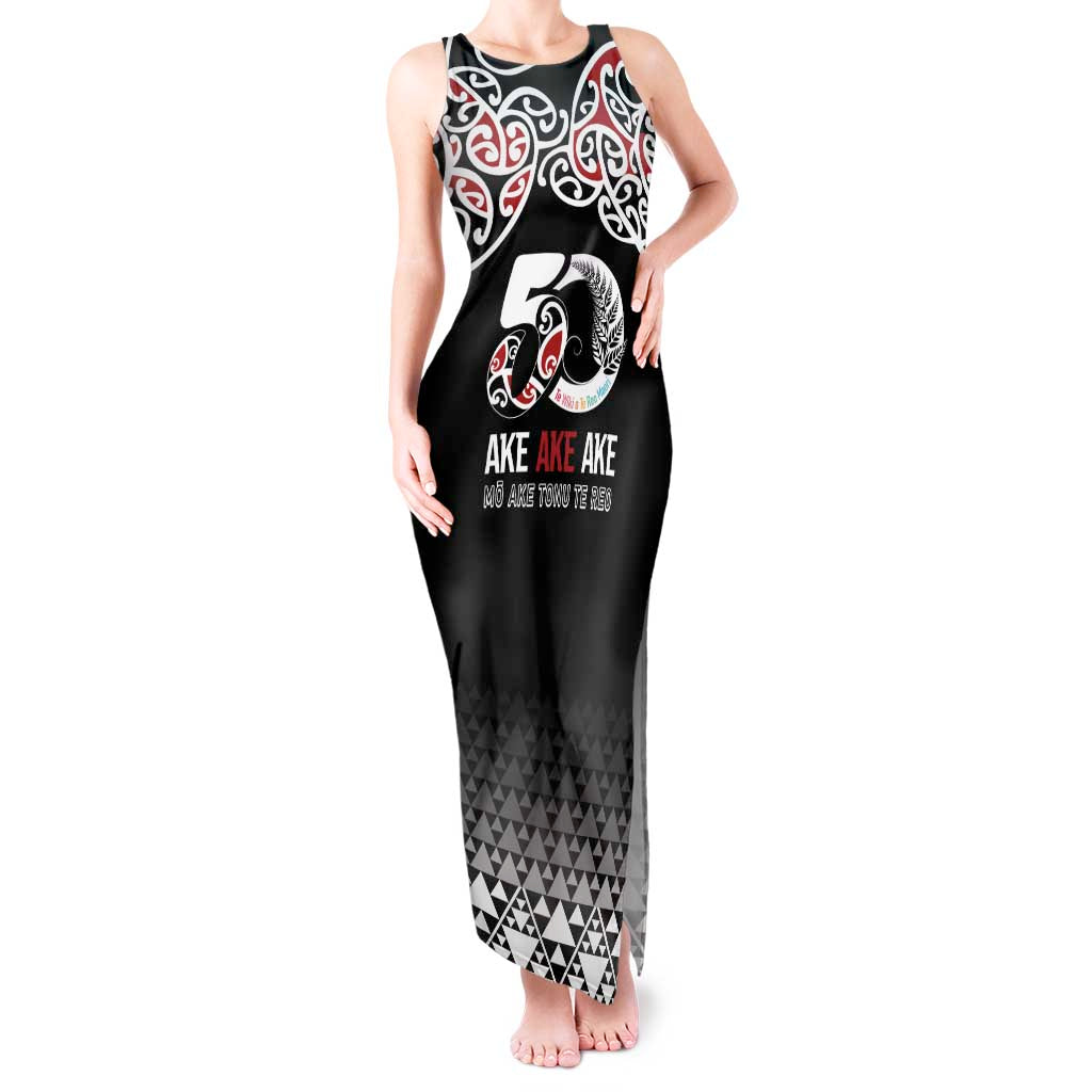 Kia Kaha Te Reo Maori Tank Maxi Dress 50 Years Mo Ake Tonu Te Reo - Polynesian Pride