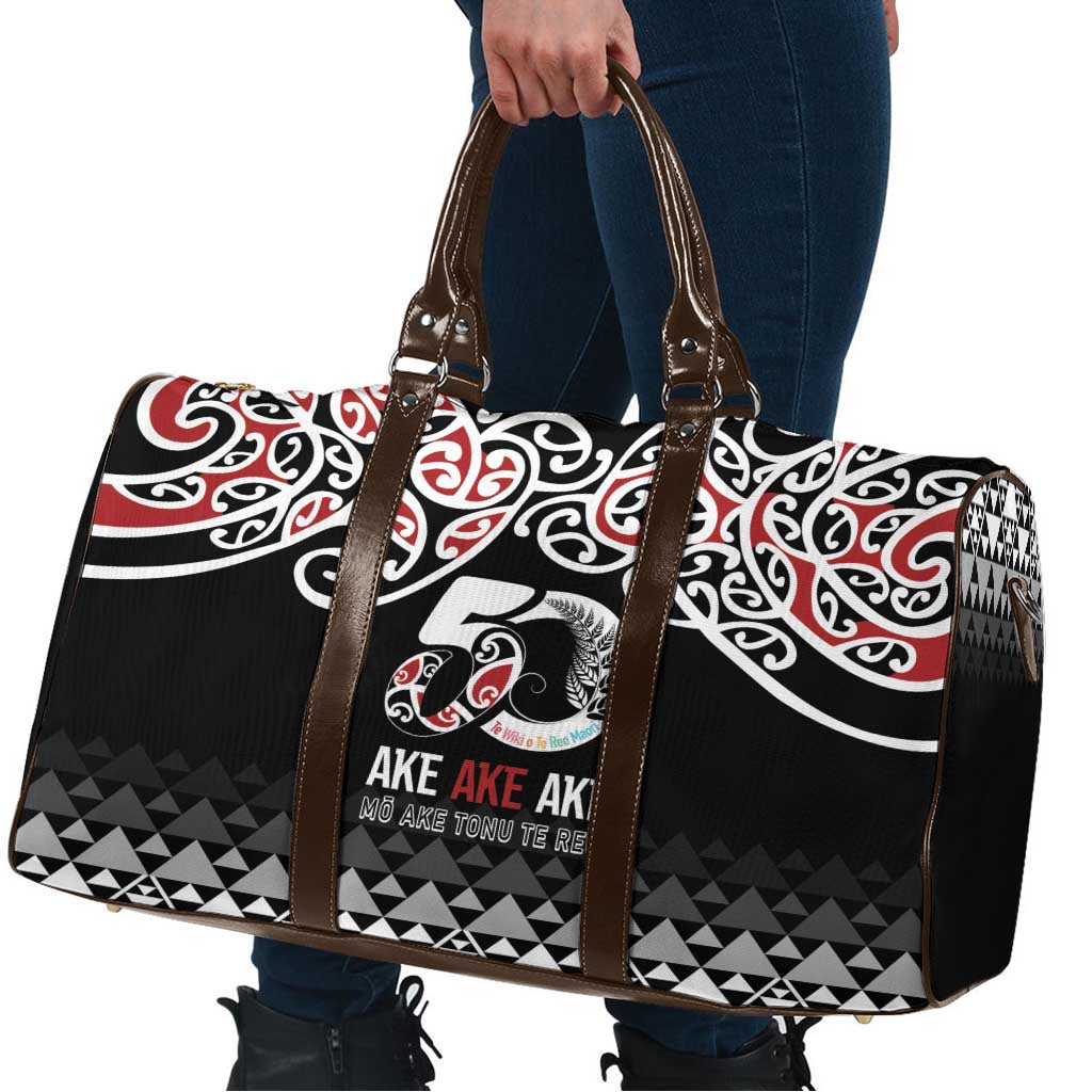 Kia Kaha Te Reo Maori Travel Bag 50 Years Mo Ake Tonu Te Reo - Polynesian Pride