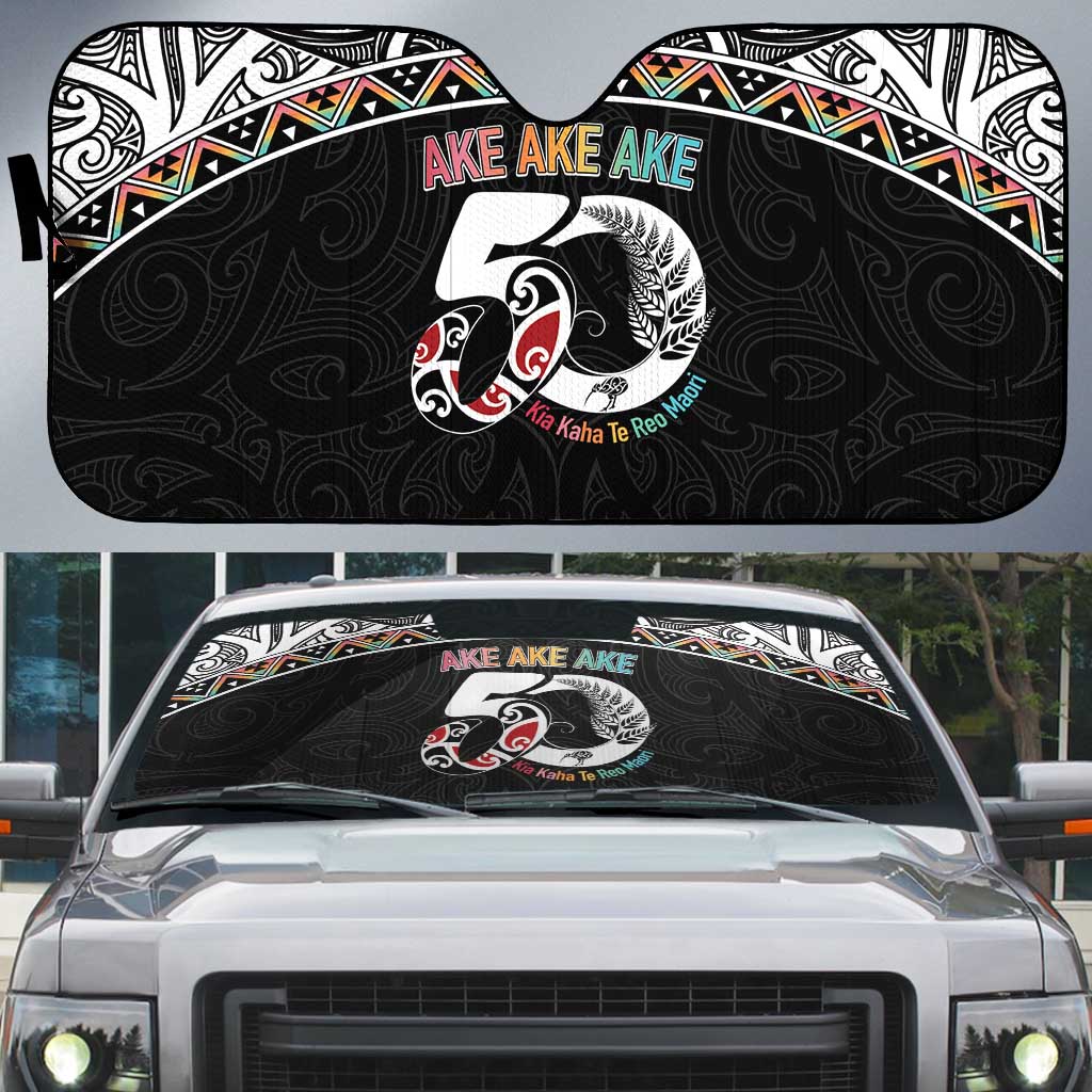 50 Years Kia Kaha Te Reo Maori Auto Sun Shade Ake Ake Ake! - Polynesian Pride