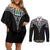 50 Years Kia Kaha Te Reo Maori Couples Matching Off Shoulder Short Dress and Long Sleeve Button Shirt Ake Ake Ake! - Polynesian Pride