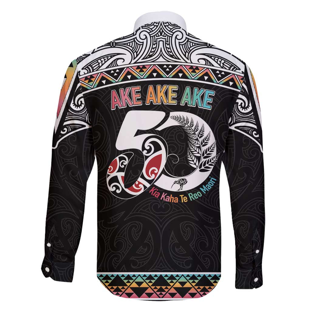 50 Years Kia Kaha Te Reo Maori Family Matching Off Shoulder Maxi Dress and Hawaiian Shirt Ake Ake Ake! - Polynesian Pride