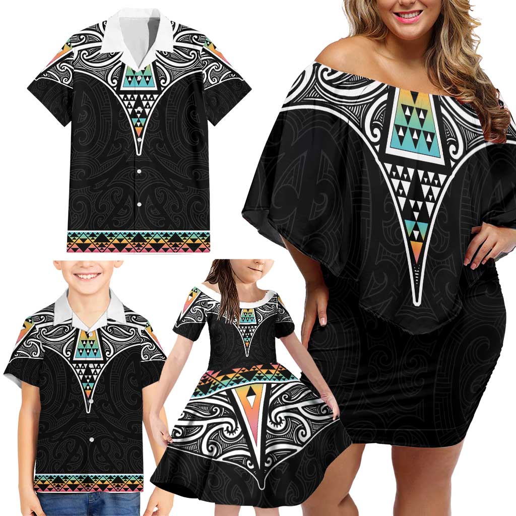 50 Years Kia Kaha Te Reo Maori Family Matching Off Shoulder Short Dress and Hawaiian Shirt Ake Ake Ake! - Polynesian Pride