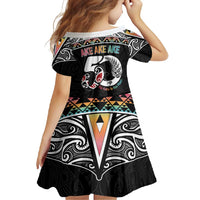 50 Years Kia Kaha Te Reo Maori Family Matching Short Sleeve Bodycon Dress and Hawaiian Shirt Ake Ake Ake! - Polynesian Pride