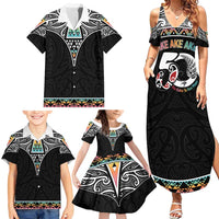 50 Years Kia Kaha Te Reo Maori Family Matching Summer Maxi Dress and Hawaiian Shirt Ake Ake Ake! - Polynesian Pride