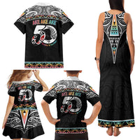 50 Years Kia Kaha Te Reo Maori Family Matching Tank Maxi Dress and Hawaiian Shirt Ake Ake Ake! - Polynesian Pride