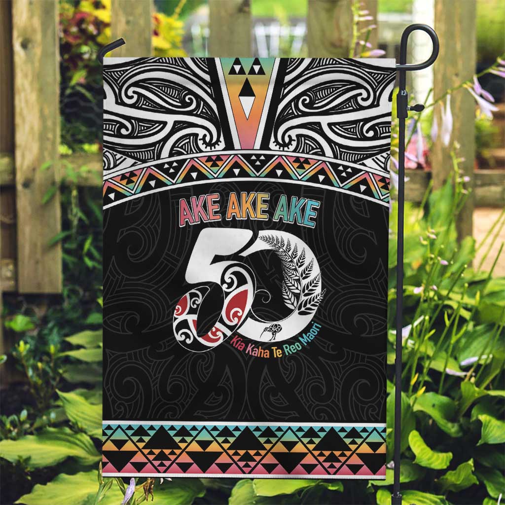 50 Years Kia Kaha Te Reo Maori Garden Flag Ake Ake Ake! - Polynesian Pride