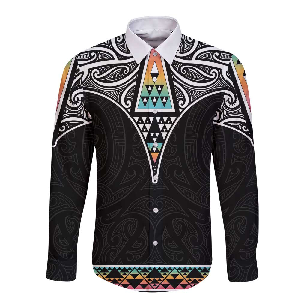 50 Years Kia Kaha Te Reo Maori Long Sleeve Button Shirt Ake Ake Ake! - Polynesian Pride