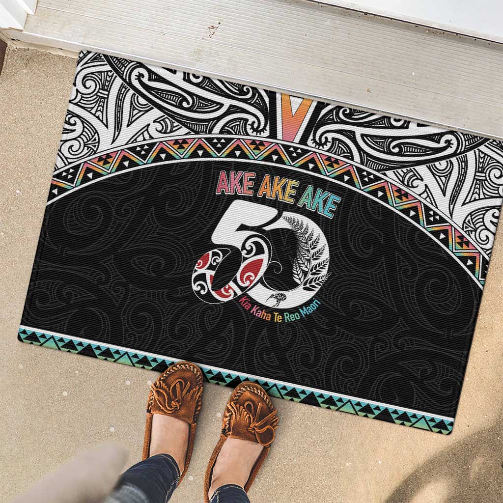 50 Years Kia Kaha Te Reo Maori Rubber Doormat Ake Ake Ake! - Polynesian Pride
