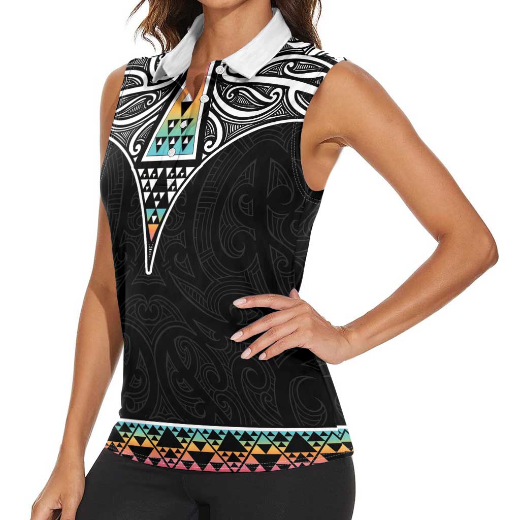 50 Years Kia Kaha Te Reo Maori Women Sleeveless Polo Shirt Ake Ake Ake! - Polynesian Pride