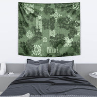 Hawaii Tapa Tapestry Hibiscus Mix Hawaiian Quilt Patches - Sage Green LT7 - Polynesian Pride
