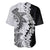 Polynesian Plumeria Lei Baseball Jersey with Hammerhead Shark